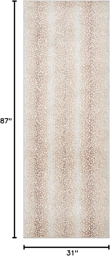 Livabliss Area Rugs - 3x7 Pablo Modern Antelope Print Camel Brown Runner Area Rug for Living Room Bedroom - Animal Theme Non-Shedding Stain Resistant Large Carpet for Hallway, Entryway (2'7" x 7'3")