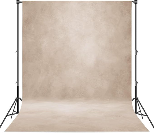 Abstract Professional Photography Backdrop for Portrait Photo Props Booth Background Photoshoot Studio with Polyester Fabric Roller Pocket on Top (6x8ft,Light Beige,No Stand)