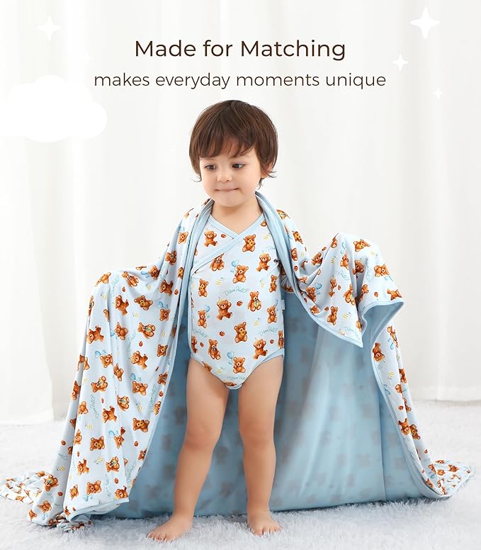 Premium Baby Blankets, Soft Viscose from Bamboo Blanket for Boys and Girls, Nursery Crib Bedding Quilt for Newborn and Toddler, Cooling for Hot Sleepers 50'' x 50'' Bear