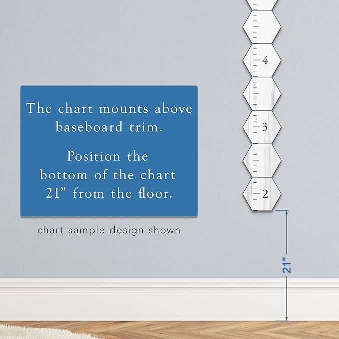 Farmhouse Style Wooden Kids Growth Chart Ruler for Boys and Girls