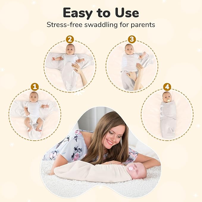 Mama Cheetah Baby Swaddle Sack, Organic Cotton Swaddle Blanket, Adjustable Swaddle Sleep Sacks, Easy Swaddles for Boy Girl 0-3 Month, Baby Essentials, 3-Pack
