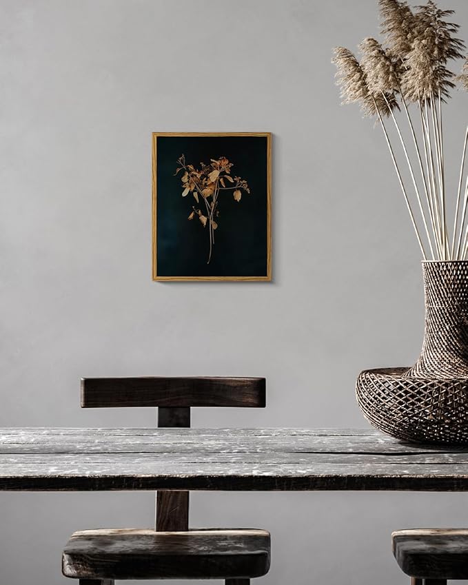 ARPEOTCY Vintage Framed Botanical Wall Art, Bedroom Bathroom Dark Floral Pictures Art Decor, Canvas Print Retro Paintings, Home Rustic Farmhouse Neutral Moody Decor, 8x10 Inch