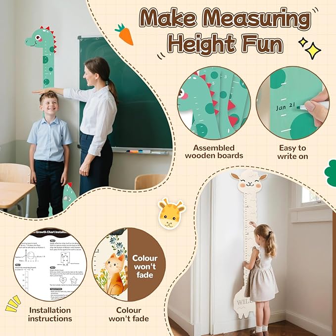 Kid Height Wall Chart,Animal Kids Height Wall Chart,Height Measurement Children,Height Growth Chart,Fun Nursery Decor Thoughtful Birthday Gift Boys Girls