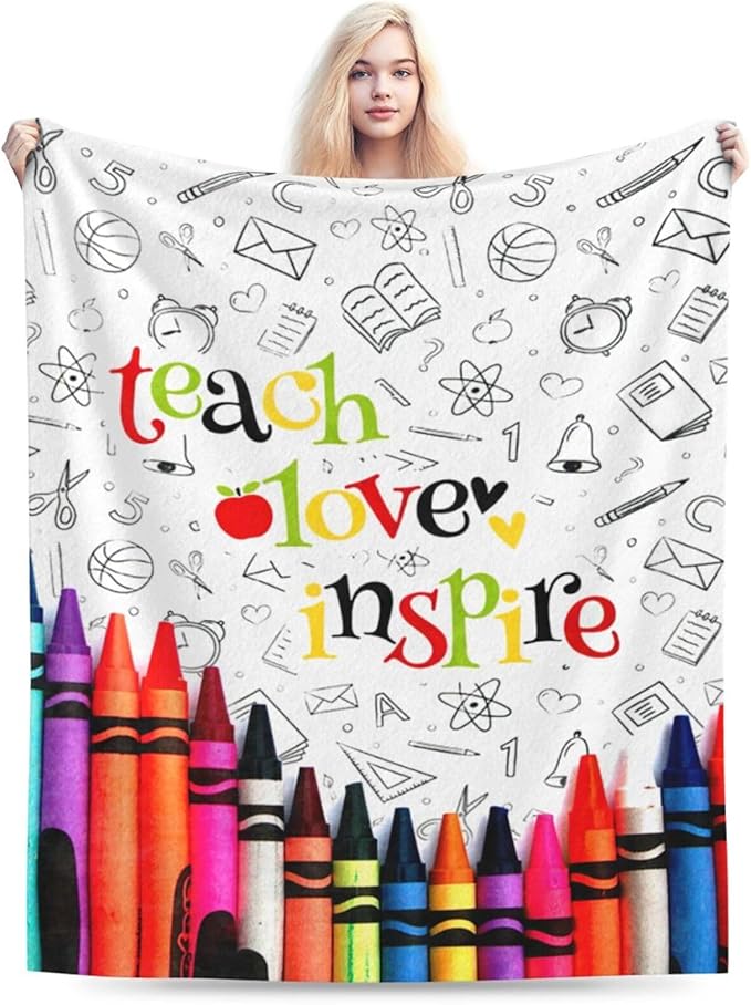Teacher Blanket Best Teacher Throw Blanket Super Soft Flannel Lightweight Fluffy Plush Cozy Fuzzy Fleece Appreciation Decor Gifts Blanket for Dog Lover Kids Boys Adults Man for Bed Sofa 60"X80"