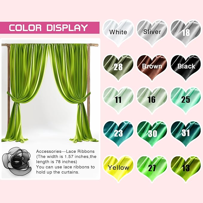 10x10ft Wrinkle Free Parrot Green Photo Curtains Backdrop Parrot Green Curtains Photo Backdrop for Parties Bridal Shower Birthday Photo Photography YUNBSDJ157