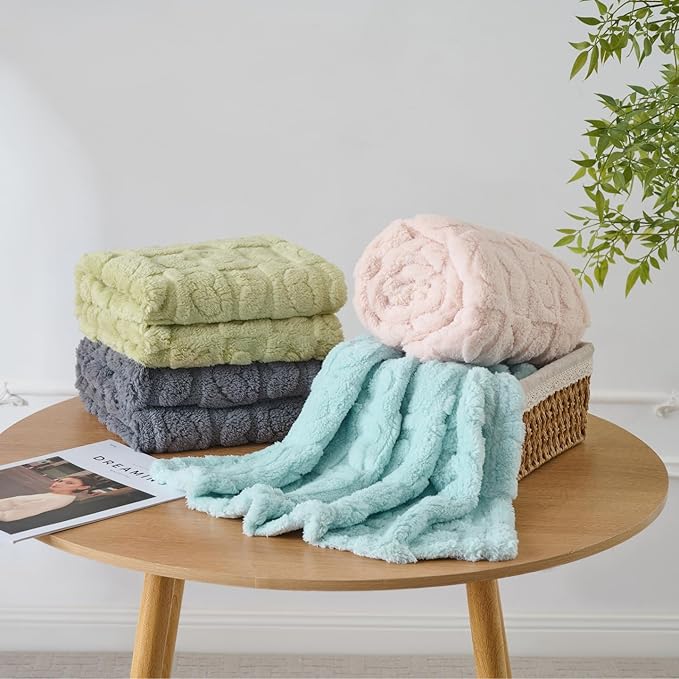 4 Pcs Baby Blankets for Boys Soft Toddler Small Blanket for Daycare, Fleece Kid Mini Blanket for Crib Baby Shower, 30 X 40, Blue Green White Grey