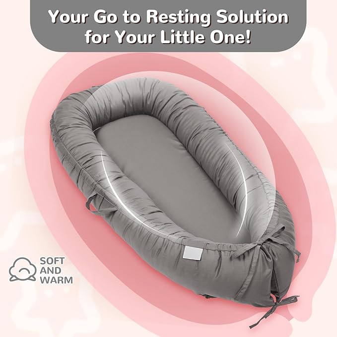 Baby Lounger, Infant Lounger for Newborn,Portable Baby Nest Cover Breathable & Soft, Newborn Essentials