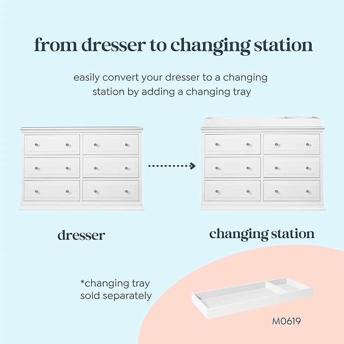 DaVinci Signature 6-Drawer Double Dresser in White