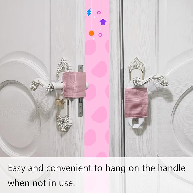 Door Silencer, Quiet Door Closer Cushion, Padded Door Latch Cover for Nursery, Baby, Light Sleepers Noise Reduced Prevent from Locking for Toddler Safety - 4.1 x 3.1 inch, Pink, Pack-3