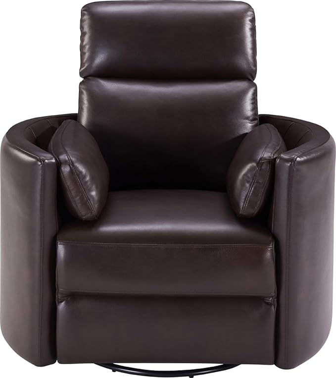 Parker Living Radius - Florence Brown - Powered by Freemotion Cordless Power Swivel Glider Recliner for Adults with USB and Type-C Ports, Single Sofa Chair for Living Room