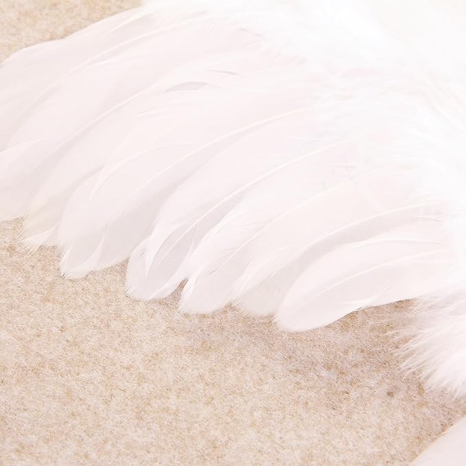 Nishine 2 PACK White Newborn Fuzzy Feather Angel Wings + Headband Set for Baby Cosplay Girls Costume Photography