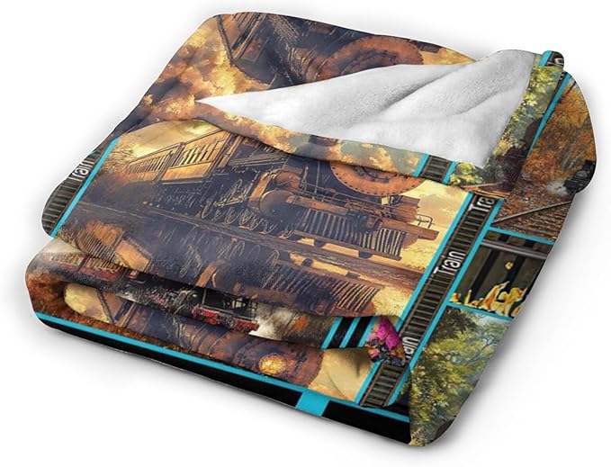Train Blanket Jet Train Throw Blanket Flannel Stuff Merch Cozy Decor Fleece Soft Plush Fuzzy Warm Lightweight Bedding Gifts for Kids Women Men Girls Boy Couch 80"X60"