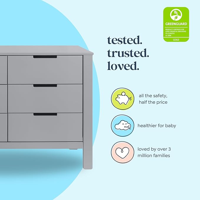 Carter's by DaVinci Colby 6-Drawer Dresser in Washed Natural, Grey, (F11926G)