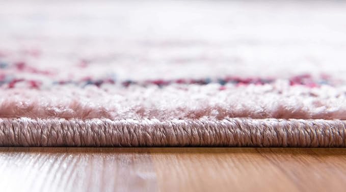 Rugs.com Charleston Collection Rug – 5' x 8' Pink Low-Pile Rug Perfect for Living Rooms, Large Dining Rooms, Open Floorplans