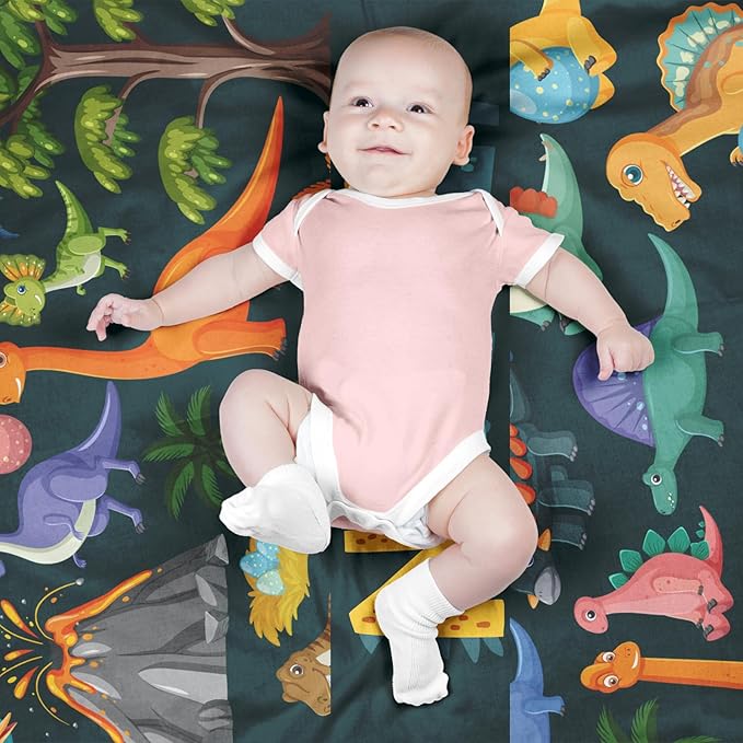 Personalized Baby Blankets, Customized Easter Blanket for Kids, Personalized Dinosaur Baby Blanket with Name, Custom Easter Baby Blanket for Boys, Girl & Kids, Baby Boy Newborn Soft
