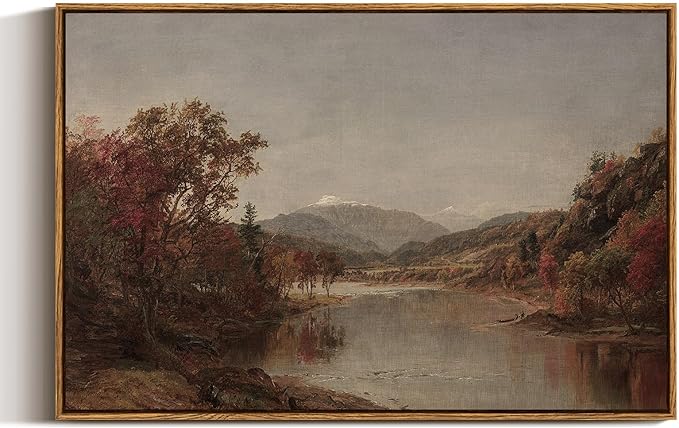 ARPEOTCY Vintage Framed Canvas Wall Art, 20x30 inch, Fall Large Landscape Wall Decor for Living Room, Rustic Painting for Bedroom, Framed Art Prints, for Office