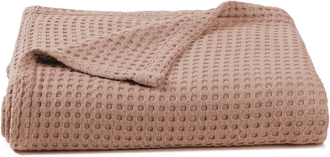 36” X 40” Inches Cooling Baby Waffle Weave Blanket, Ultra-Soft Lightweight Receiving Blanket for Newborn, Breathable Comfortable Baby Swaddle Blanket for Boys and Girls(Clay)