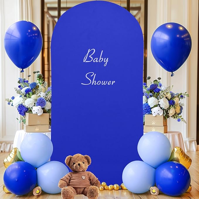 Royal Blue Chiara Arch - 6.6FT Spandex Fitted Wedding Arch Stand Covers Round Top Stretchy Backdrop for Birthday Party Ceremony Banquet Decoration