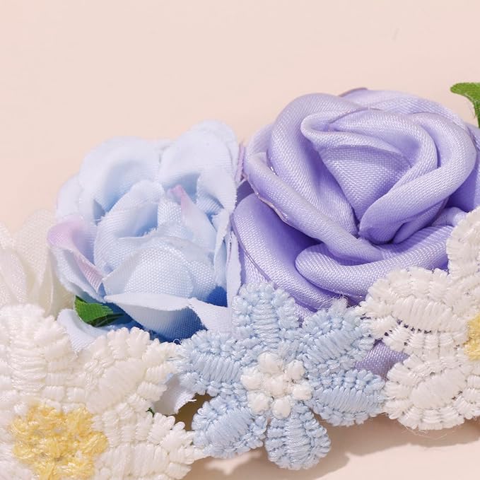 OOSAKU Baby Girl Flower Headbands Set Elastic Floral Headbands 6pcs Soft Nylon Hair Band for Newborn Toddler Hair Accessories (XKFD006)