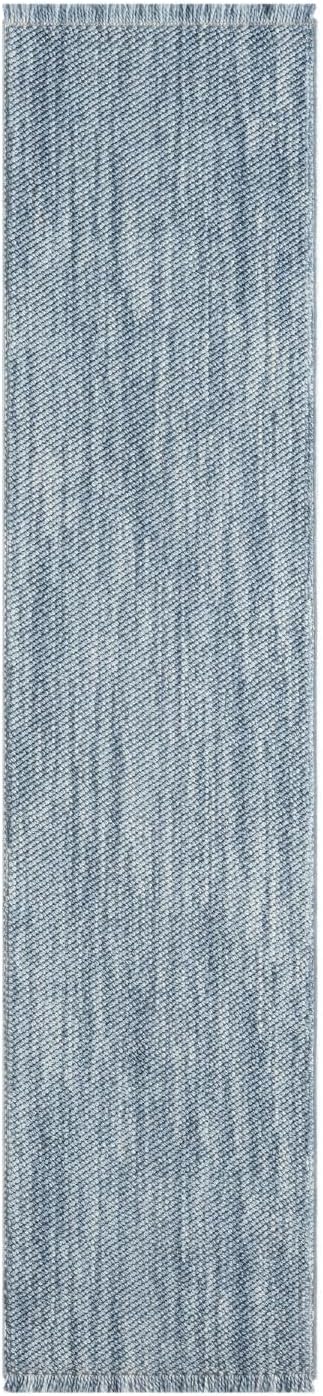 LUXE WEAVERS Solid Machine Woven Blue 2x8 Area Rug, Indoor Stain-Resistant Carpet