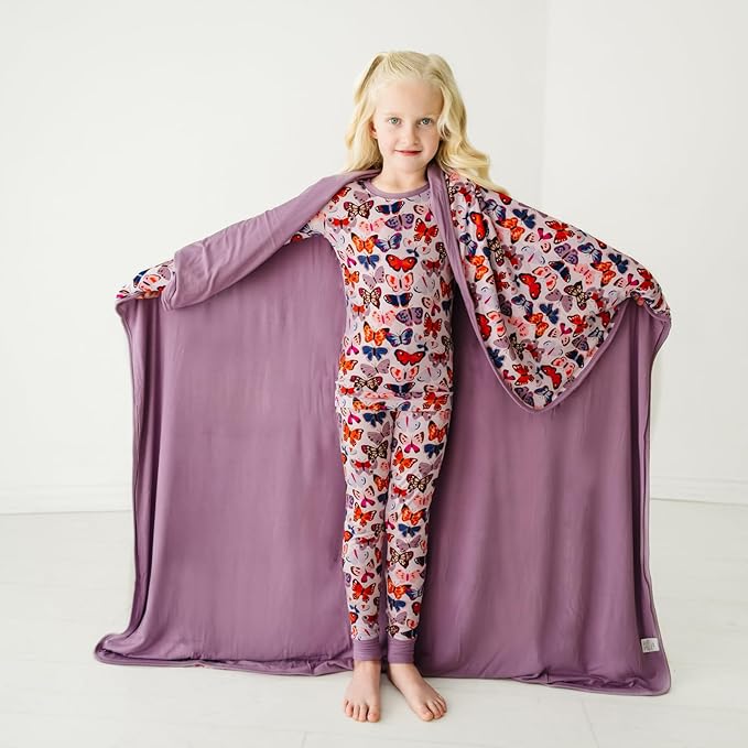 Little Sleepies Cloud Blanket, Soft Viscose from Bamboo Toddler & Baby Blanket for Boys & Girls, Lightweight, Perfect for Hot Sleepers, 50" x 50", Large (Butterfly Kisses)