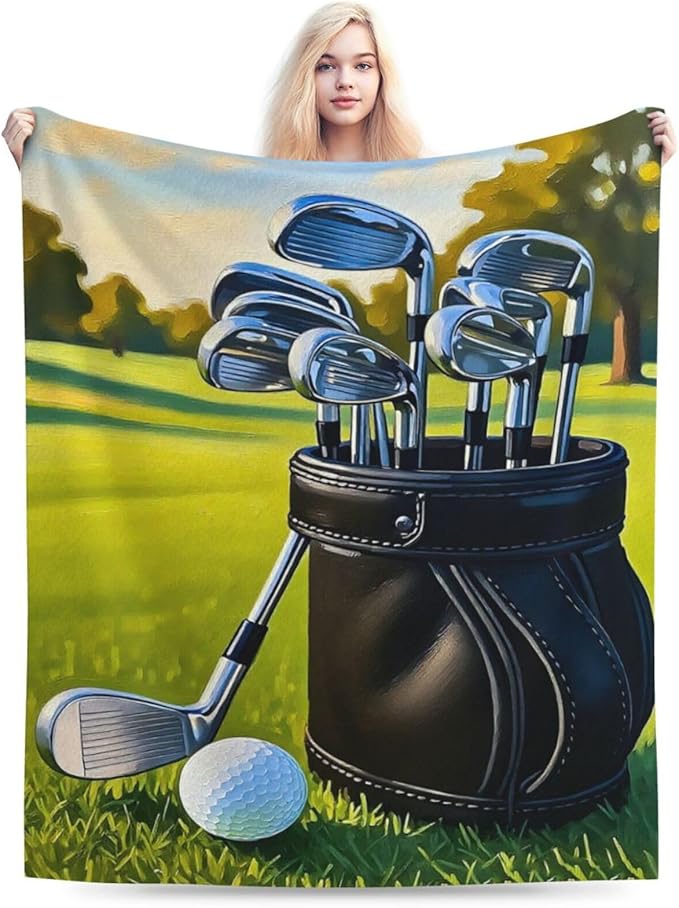 Golf Blanket for Boys Golfing Sport Throw Blanket Soft Cozy Fleece Fuzzy Stuffed Plush Flannel Gifts for Girls Women Kids Adults 40''x50''