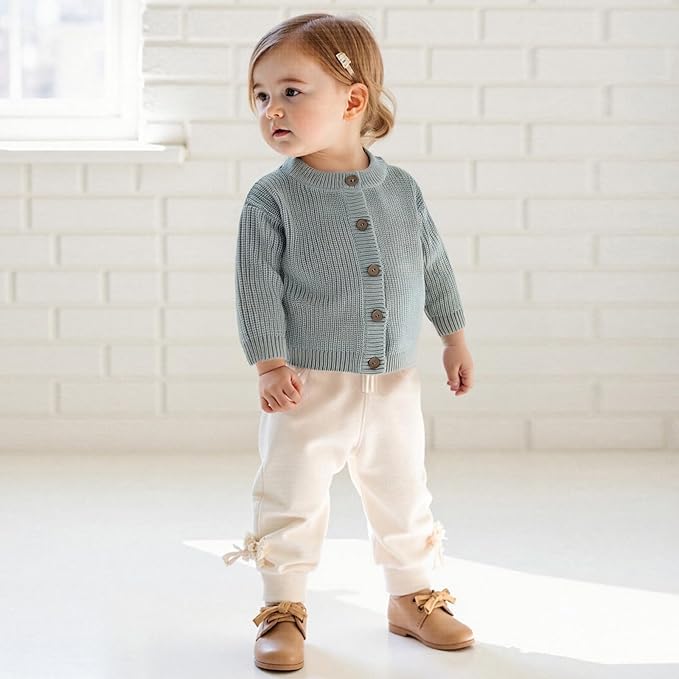 Newborn Baby Boy Girl Knit Sweater Cardigan Winter Warm Button Down Sweatshirt Top Outfit Cute Infant Fall Clothes