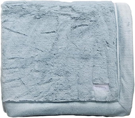 SARANONI Oversized Luxury Blanket | Breathable Super Soft, Lush, Plush Comfy Blankets for Adults | Slate - X-Large 60” x 80”