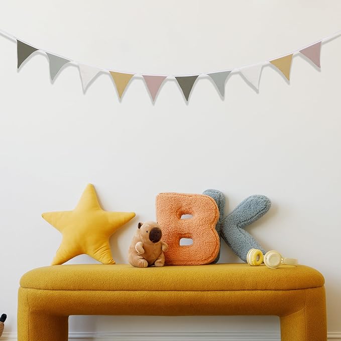 Pennant Banner Flags,Infant and toddler room decoration pennant,for Nursery Decor Baby Birthday Boho Wedding Shower Party Event (Colorful triangular flag banner93)
