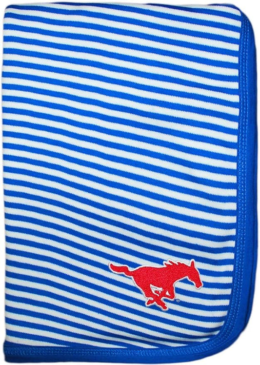 Creative Knitwear Southern Methodist University Mustangs Striped Baby and Toddler Blanket