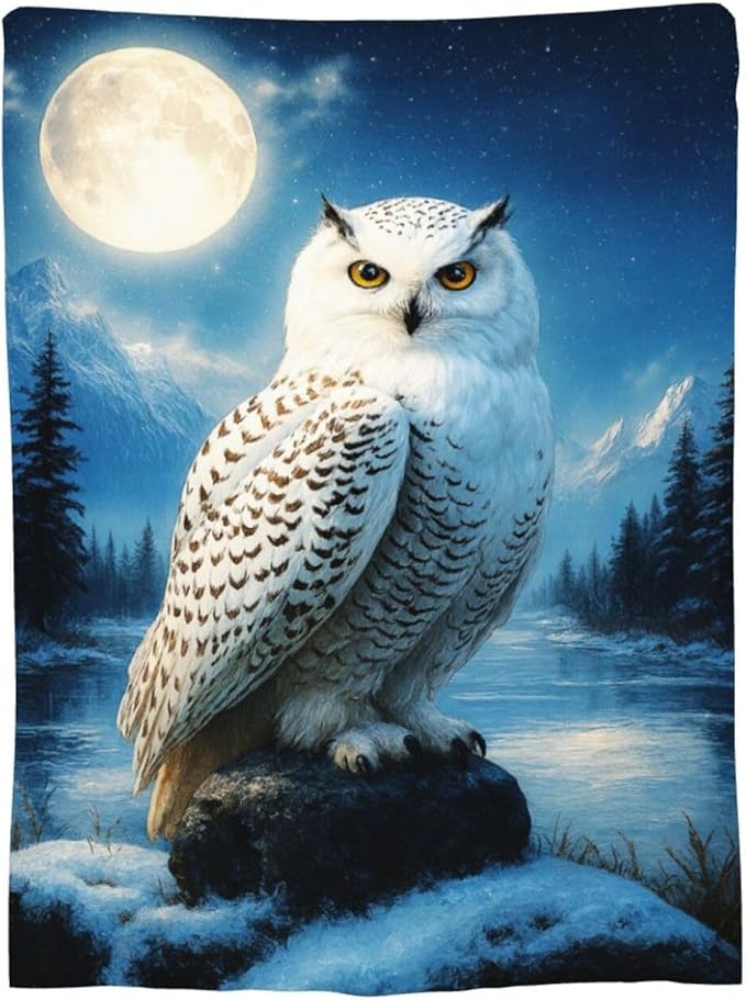 Owl Blanket Cute Owl Throw Blanket Soft Cozy Fleece Fuzzy Stuffed Plush Flannel Gifts for Girls Women Boys Kids Adults 60"X80"