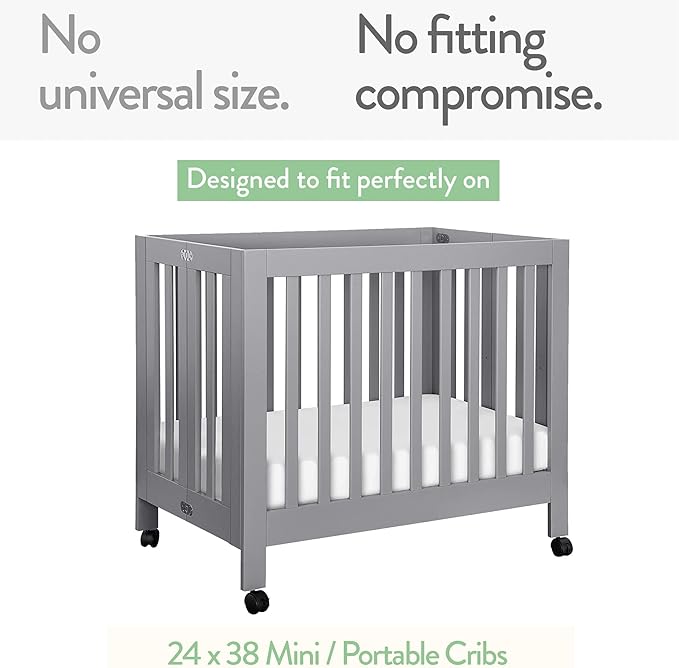 Mini Portable 24x38 Fitted Crib Sheets – Compatible with Dream on Me, Delta Porta Crib and Arms Reach Ideal Cosleeper – 100% Jersey Cotton – Farm Animals – 2 Pack