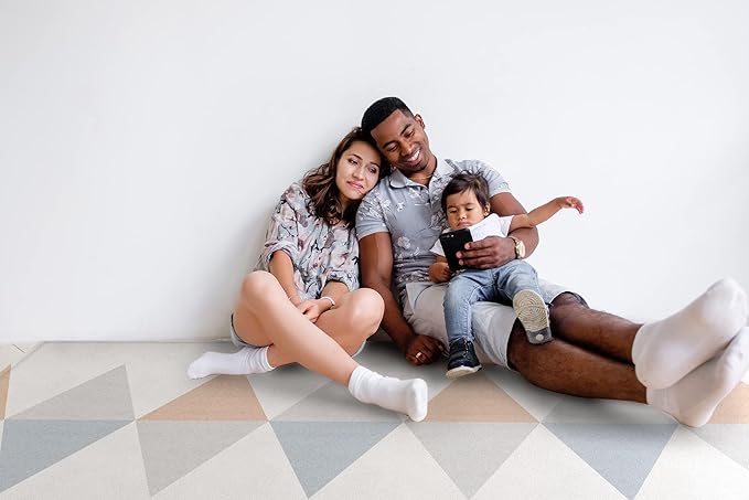Ultra-Cushioned Premium Baby Play Mat - Urban Object + Fabric Grey - Made in Korea - Tummy Time Mat with Superior Shock Absorption, Non-Toxic Baby Floor Mats, Water Resistant, Reversible - 83"x55"