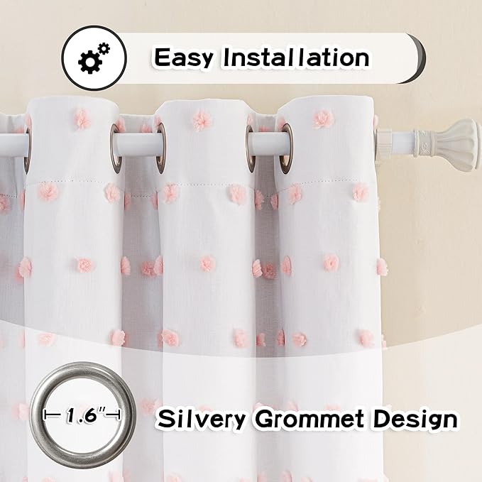 MYSKY HOME Pink Blackout Curtains for Girls Bedroom 84 Inch Long 100% Light Blocking Girls Nursery Curtains for Living Room 2 Panels Privacy Protect Grommet Window Drapes 52W x 84L