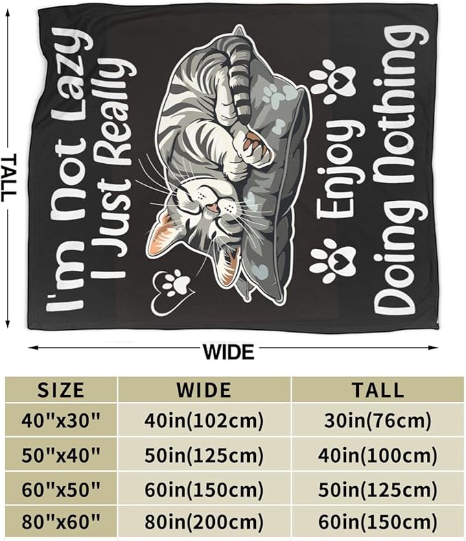 Cat Blanket Funny Cats Throw Blanket Animals Flannel Stuff Merch Cozy Decor Fleece Soft Plush Fuzzy Warm Lightweight Bedding Cats Lover Gifts for Women Men Girl Boy Couch Soft 50"X40"