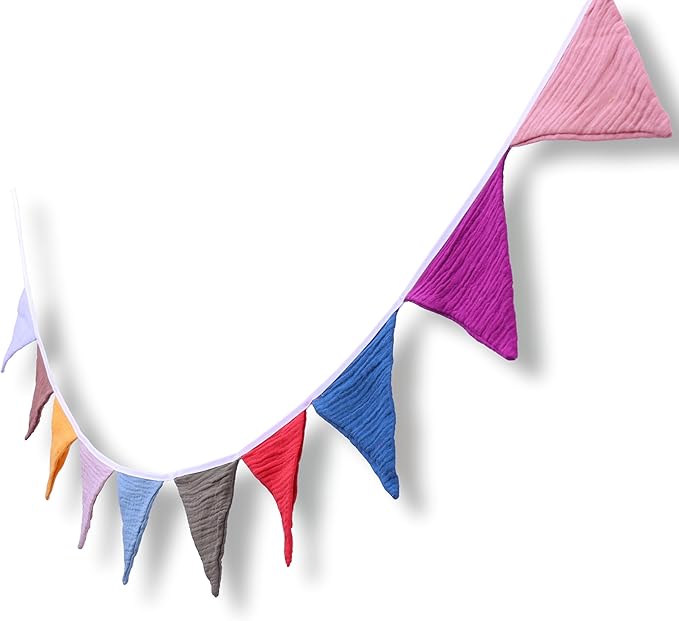 Pennant Banner Flags,Infant and toddler room decoration pennant,for Nursery Decor Baby Birthday Boho Wedding Shower Party Event (Coloured Banner)