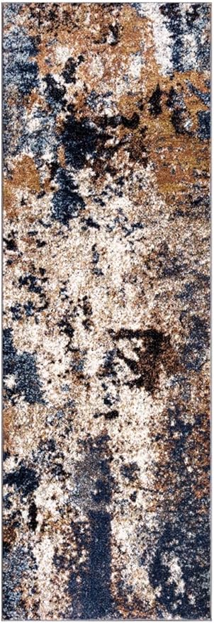 Keen Home Design Area Rugs - 2x20 Non-Shedding, Abstract Rugs for Kitchen, Living Room, Bedroom, Dining Room, Entryway - Size: 2'8" x 20', Multi