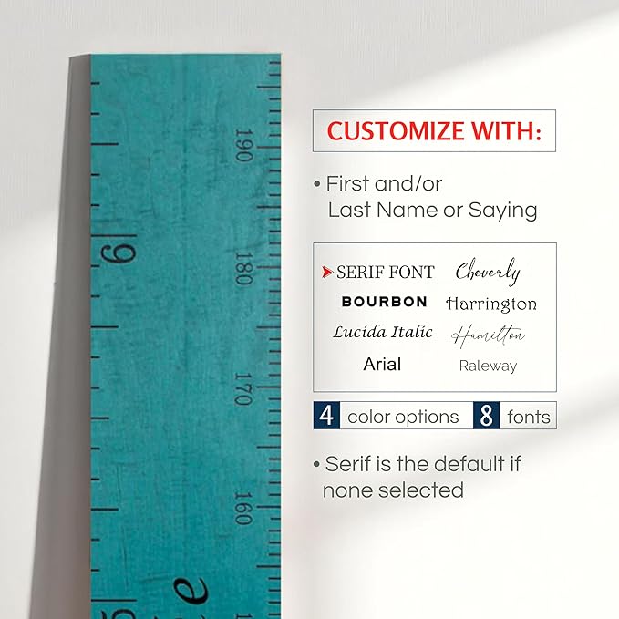 Headwaters Studio Personalized Wooden Growth Chart for Kids – Wall Height Ruler for Child Growth Tracking – Wooden Height Chart for Boys & Girls, Nursery & Home Decor Multiple Sizes & Colors