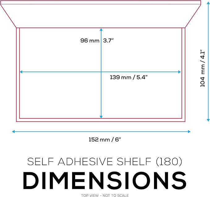 BRAINWAVZ 5.4" Adhesive Small Floating Shelf for Speakers, Books, Plants, Cameras, Toys, Decor & More, Screwless Wall Shelves, Easy to Install (SHELF180, White)