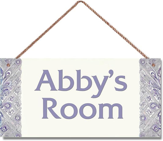 Personalized Name's Flowers Nursery Kid's Children's Girls Bedroom Door Sign Wood Plaque Sign Wall Decor Wall Art Decor Decorative Plate