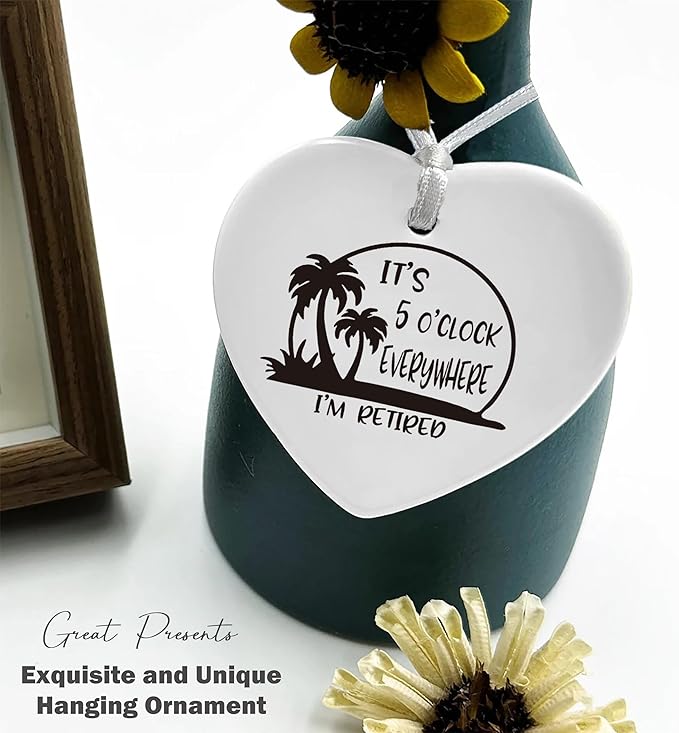 Heart Shaped Christmas Ornament-Goodbye Retirement Leaving Gift for Coworker Boss Leader Teacher-Appreciation Keepsake White Elegant Ornament with Gift Box-Multi Purpose Decor