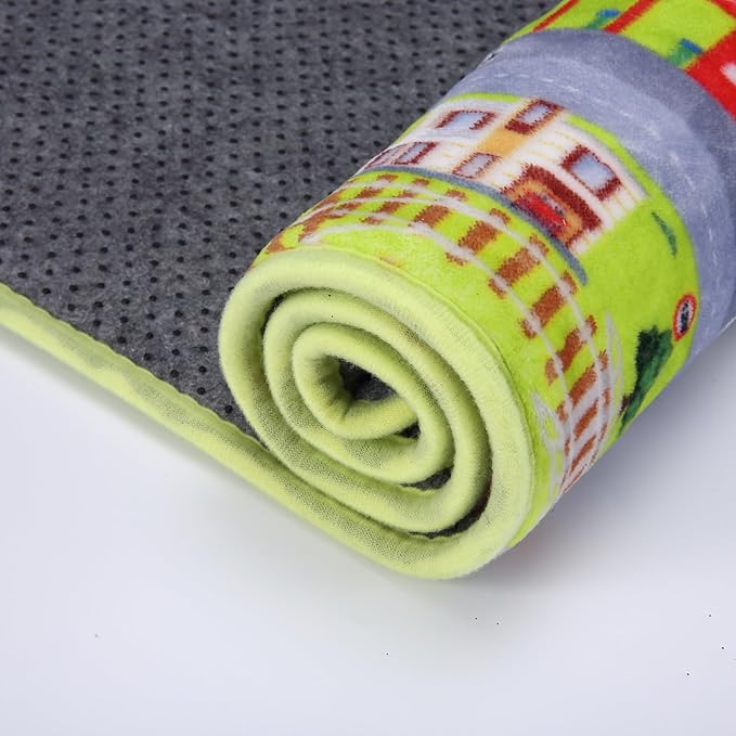 Kids Rug 5x7 Kids Carpet for Playroom Toddler City Traffic Road Print Mat Area Rug Soft Non Slip Fun Carpet for Children Nursery Playroom Classroom City Roads Learning Educational Rugs Grey
