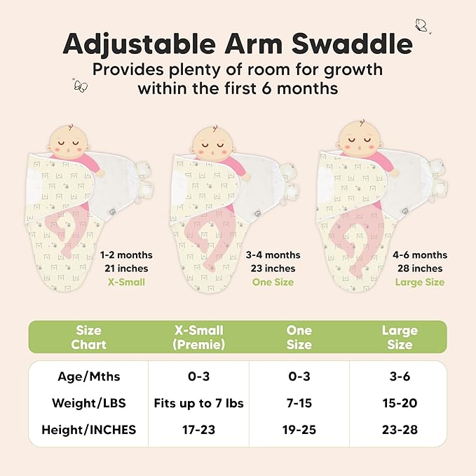 KeaBabies 3-Pack Organic Baby Swaddle Sleep Sacks - Swaddles for Newborns, Infant 0-3 Months, Baby Girls, Boys, Soft & Snug Newborn Sleep Sack, Nursery Swaddling Blankets (Bumble Bear)