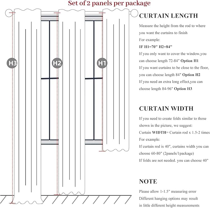 Curtains 100 Inch Length Wide Pleated Blackout Curtain for Sliding Glass Door/Living Room, Farmhouse Natural Linen Thick Boho Bedroom Heavy Insulated Large Window Drapes (100" Wx90 Lx2Panels)