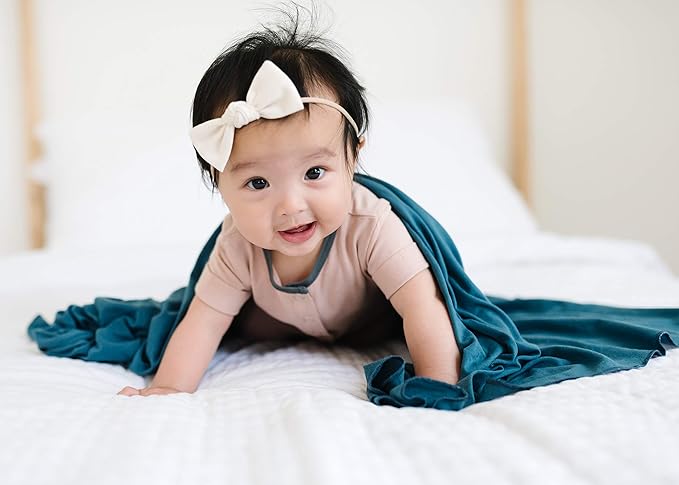 Copper Pearl Baby Swaddle Blanket - Premium Knit Baby Blanket, Large Soft Stretchy Receiving Blankets for Baby Boy and Girl, Swaddles for Newborn, Infant, and Toddler (Steel)