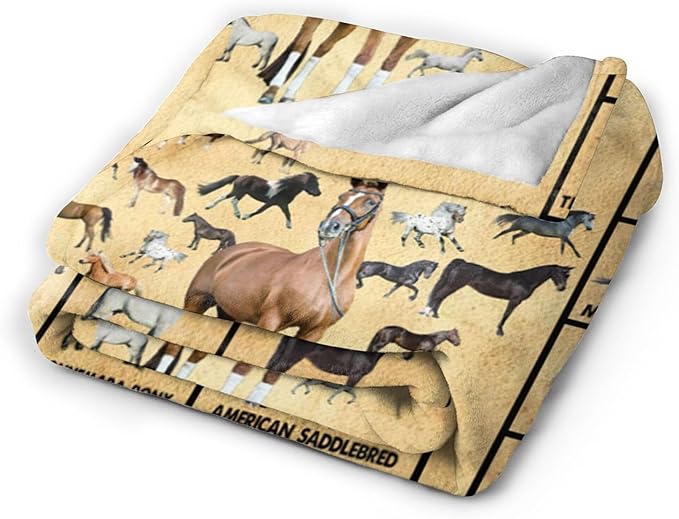 Horse Blanket Throws Horse Gifts Horses Throw Blanket for Girls Boys Kids Adults Soft Warm Cozy Fleece Blanket for Couch Sofa Bed 80"x60"