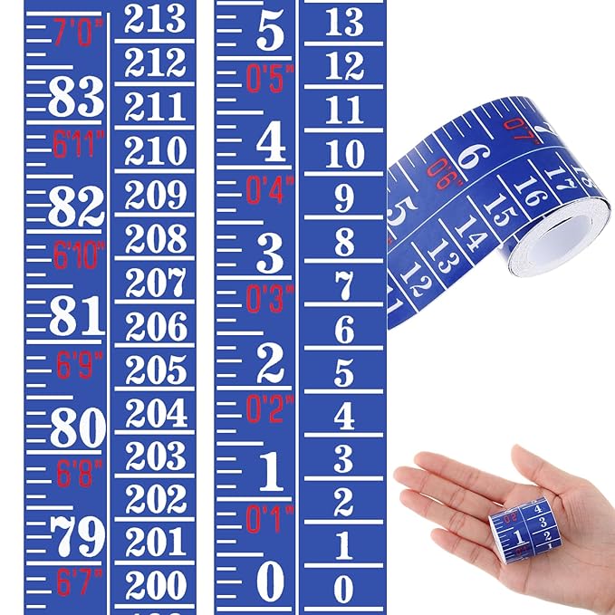 Tatuo 1 Pcs Growth Chart Wall Labels Height Indicator Tape Ruler Growth Chart Decor Height Indicator Adhesive Ruler for Home Room Measuring (Blue)