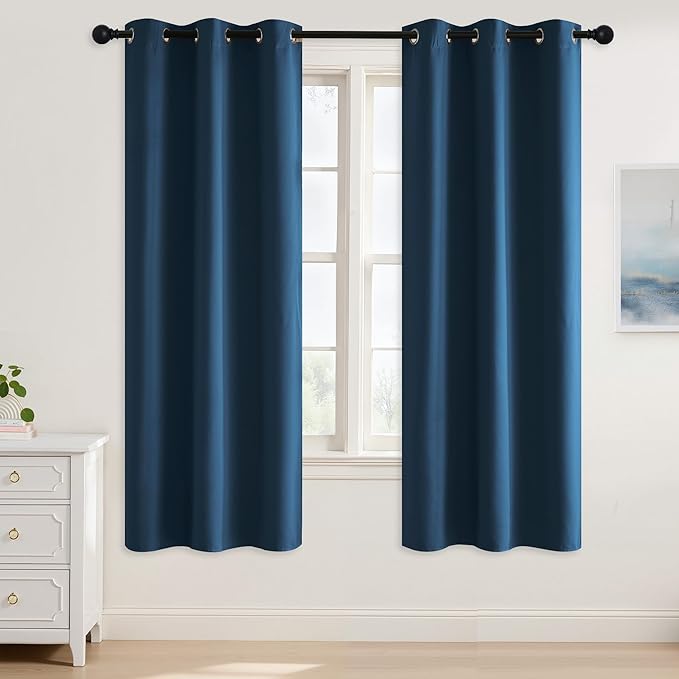 NICETOWN Morrocan Blue Room Darkening Curtains 72 Inches Long 2 Panels for Living Room, Bedroom, Nursery Summer Thermal Insulated Blackout Drapes Grommet Noise Reducing Window Curtains, W40