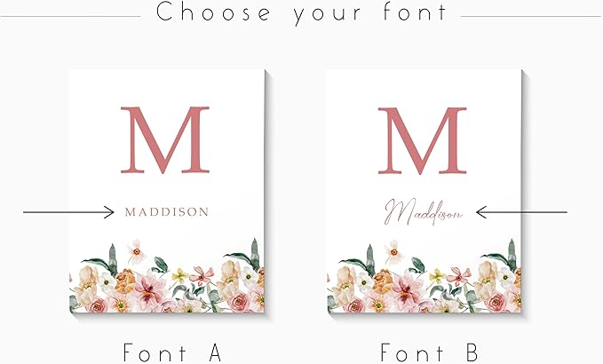 Personalized Name Flower Nursery Wall Art Prints, Crib & Nursery décor, Newborn Baby Girl Gift Present, Floral Baby Girl Room Pictures, Poster For Baby And Kids (6 Prints, Flower 8)