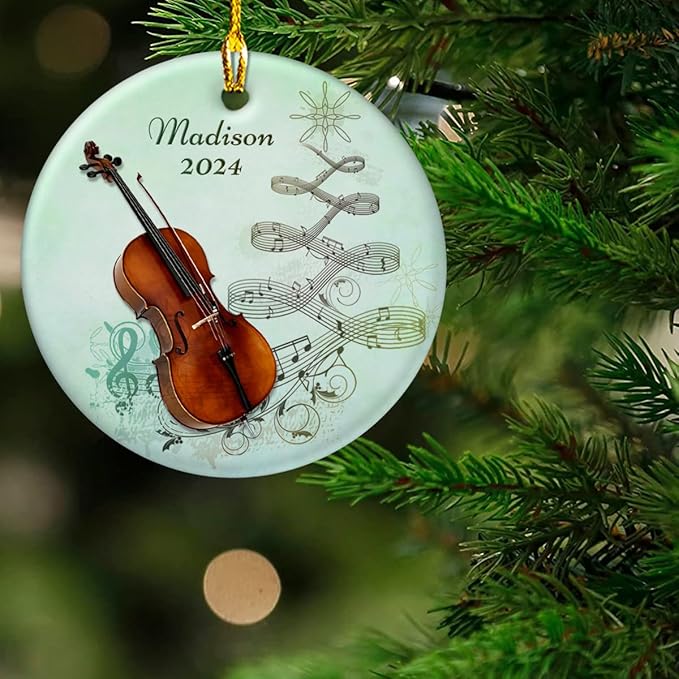 wowcugi Violin Ornament Personalized Instrument Ornaments for Christmas Tree Xmas Tree Decorations Keepsake Gifts for Pianist Instruments Music Lovers